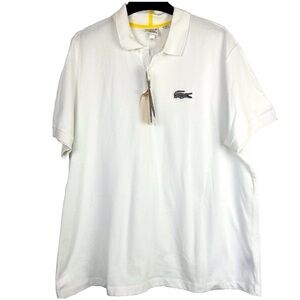 Lacoste National Geographic Men's White Polo Shirt Zebra Stripe Logo Graphic 4XL